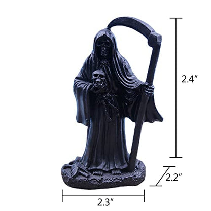 Death with Sickle Statue Decorations Terrarium Reptile Tank Terrarium Figurine Statue Turtle Lizard Tanks Devil Skull Halloween Decor Ornament Aquarium