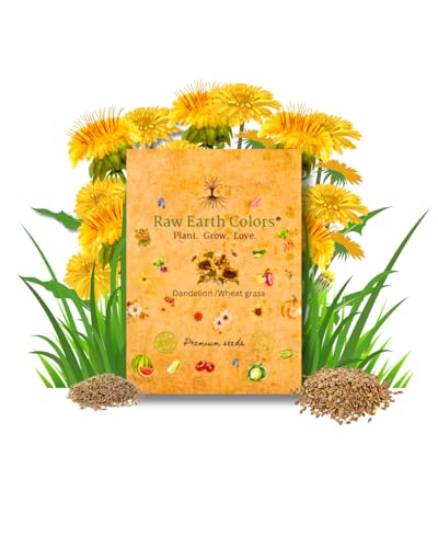 Premium Dandelion Seeds for Planting and Wheatgrass for Growing Cat Grass for Indoor cat, Kit Mix for Bearded Dragons, Tortoises, Guinea Pig Treats, Gerbil, Hamster and Chinchilla Food
