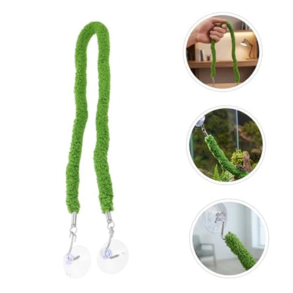 Reptile Climbing Vine Rope with Swing 50cm Realistic Artificial Jungle Moss Vine for Terrarium for Chameleon and Snake Habitat