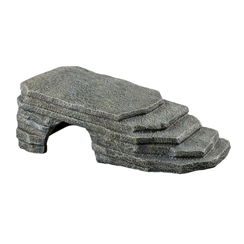 Zilla Herp Hotel, Naturalistic Hide and Basking-Platform for Leopard Geckos, Bearded Dragons, Anoles, Large - size: Large