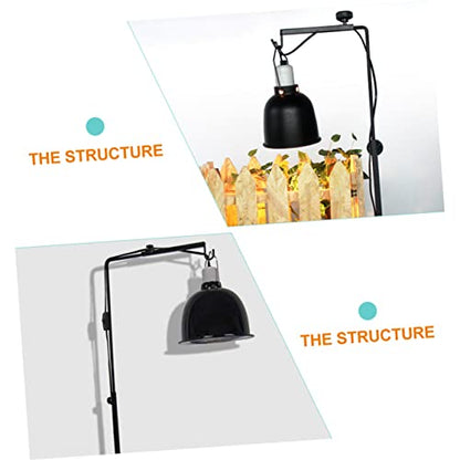 Adjustable Reptile Heating Lamp Stand Metal Lamp Rack Safety for Household Pets Wide Use for Fluorescent Ceramic Bulbs