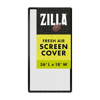Zilla Fresh Air Screen Cover, Secure and Durable Metal Mesh Cover for Reptile Terrariums, 36 x 18 inches - size: 36" x 18"