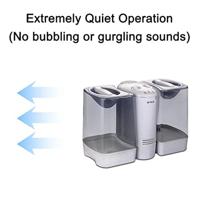 Optimus U-32030 3.5 Gallon Warm Mist Humidifier with Wicking Vapor System,White/Clear