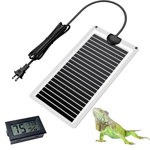 Hamiledyi Reptile Heat Pad Heating Pad Under Tank Hermit Crab Heater Hygrometer Thermometer Heat Mat for Lizard Snake Gecko Turtle Frog Spiders (14W) - size: 14W