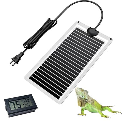 Hamiledyi Reptile Heat Pad Heating Pad Under Tank Hermit Crab Heater Hygrometer Thermometer Heat Mat for Lizard Snake Gecko Turtle Frog Spiders (14W) - size: 14W