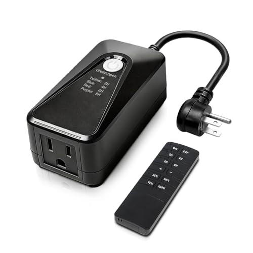 Outdoor Dimmer for String Lights,Plug-in Dimmer Switch 100FT Remote Control & Timer (2H/4H/6H/8H),Waterproof Light Dimmer for Outdoor & Indoor Use,Compatible with Dimmable LED/Tungsten/Patio Lights - style: Outdoor Dimmer Plug Single Outlet