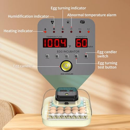 CoInceptus 35 Eggs Incubators for Hatching Eggs,Egg Incubator with Automatic Egg Turning and Humidity Control,Chicken Egg Incubator with Egg Candler, Incubator for Chicken, Duck, Goose, Pigeon, Quail