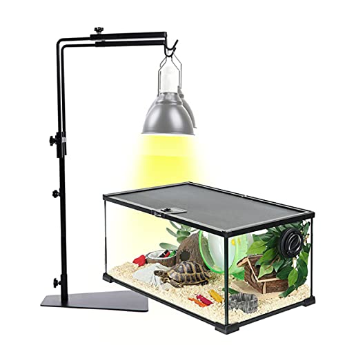 Adjustable Reptile Lamp Stand Floor Light Holder, Hook Hanging Heat Lamp for Reptile Amphibian Terrariums Tortoise and Other Cold Blooded Animal Enclosures Glass Terrarium Heating Light… (Modern 2)