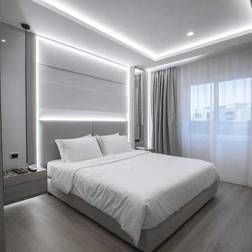 LED Strip Lights 24V COB Daylight White 6000K 16.4ft (No Power Supply) | Super Bright, Dotless High Density 14W/m, 8mm Width Cuttable Flexible, Home DIY White Commercial Lighting - color: White 6000K (Only LED Strip)