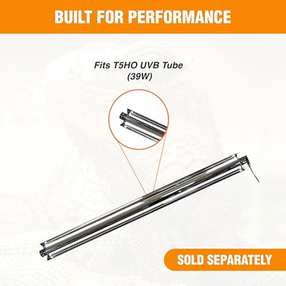 T5HO 34” UVB Reptile Light Fixture 39w, Bearded Dragon and Reptile Terrarium Light Fixture
