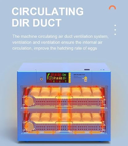 Egg Incubator with Automatic Egg Turning and Humidity Control, Efficient LED Lighting, Upgrade Automatic Water Adding, for Hatching Chickens Quail Duck Goose Turkey, 128 Eggs - color: 128 eggs