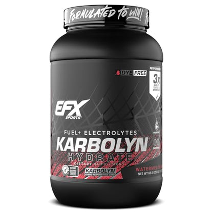 EFX Sports Karbolyn Hydrate | Carbohydrate Powder + Electrolytes | Sugar Free Sports Drink Mix | Fuel & Hydration | Stimulant Free | 66 Servings (Watermelon Wave)