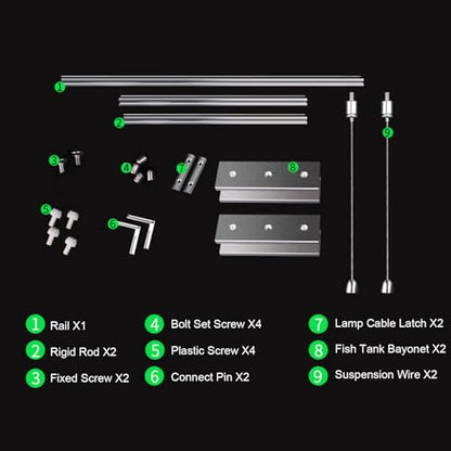Adjustable Reptile Lamp Stand, Aluminum Alloy Hanging Lamp Holder for Turtle Tank and Fish Aquarium, with Reinforced Base and Groove Design for Heating Lamps