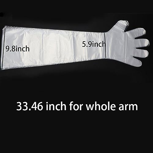 50PCS Disposable Gloves, Long Sleeve Gloves, Cow Examination, Cleaning, Hunting, Field Dressing and Gardening Gloves