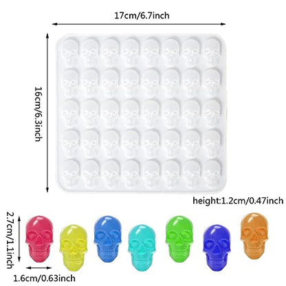 40 Cavity Mini Skull Pendant Epoxy Resin Mold Small Skull Jewelry Casting Molds Earrings Resin Molds Gummy Skull Silicone Mold for DIY Crafts Charms