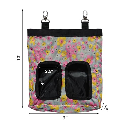 Guinea Pig Hay Feeder, Hanging Rabbit Hay Feeder Bag for Guinea Pigs Bunnies Chinchillas. M, Little Flowers - color: Littleflower