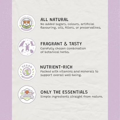 Forage Mix,100% All Natural Botanical Herb Treat for Rabbit Hamster Guinea Pig Chinchilla Chicken Gerbil Degu & Other Small Animals (Calming Forage Mix 25g)