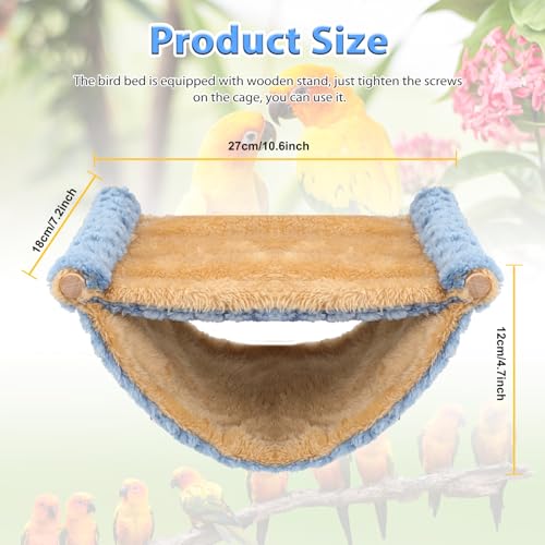 BWOGUE Winter Warm Bird Nest Bed Hanging Hammock Snuggle Hut Parrot House Tent Toy Bird Cage Perch for Parakeet Budgies Cockatiels Lovebird Cockatoo Finch Hamster Chinchilla Guinea Pig - color: Blue, size: Medium (9"x7.2")