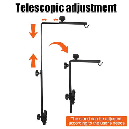 MiOYOOW Reptile Lamp Stand, Adjustable Height Terrarium Light Stand with Double Suction Cup for Reptile Glass Terrarium Tank Fish Tank Plant Tank
