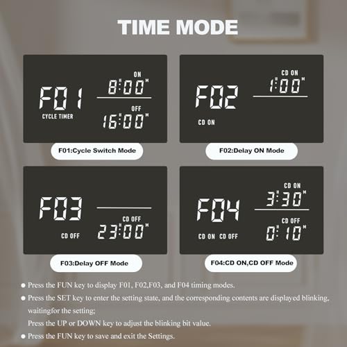 Digital Thermostat Outlet , 15A 1800W Digital Temperature Controller Plug in Heating Cooling Control Timer -40℉-210℉,for Greenhouse, Incubation, Homebrewing（Black LCD）