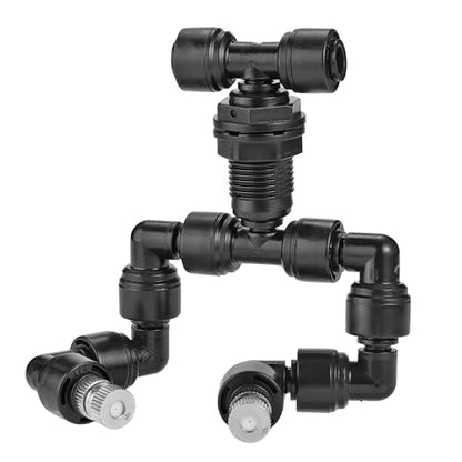 CozyCabin Double Reptile Mister Nozzles, 1/4'' Reptile Misting Spray Nozzle 360 Degree Adjustable Detachable Nozzle - Fine Mist Fogger for Terrarium, Aquarium Rainforest - size: Dual Head