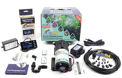MistKing – Starter Misting System, 4th Gen | Used by Zoos, Botanical Gardens, Institutions & Hobbyists | Expandable to 10 Nozzles | Extremely Fine Mist | 50 Micron Droplets | MKSMS4-125-50 - size: Version 4, style: Starter