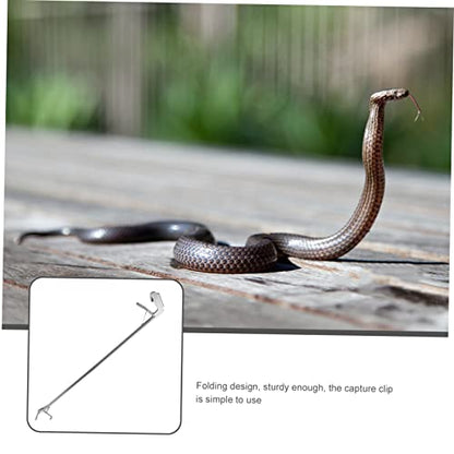 Stainless Steel Snake Tongs Folding Design Capture Clip for Handling of Snakes Gardens Agriculture Outdoors Reptile Grabber Tool