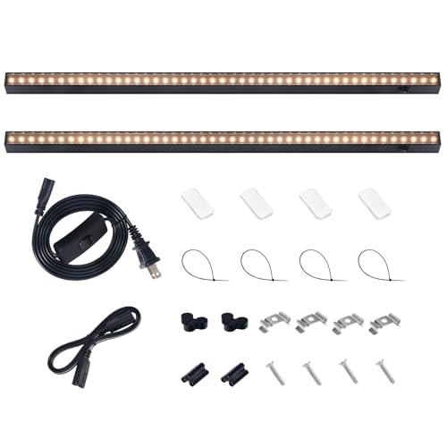 Barrina T5 Grow Lights for Indoor Plants, 2FT 20W (2 x 10W), Black Cover Plant Growing Lamp with Magnetic Installation, Full Spectrum Grow Light Strip with Separate Switch, Linkable, Yellow, 2 Packs - color: Yellow, size: 2ft-black Cover-2p