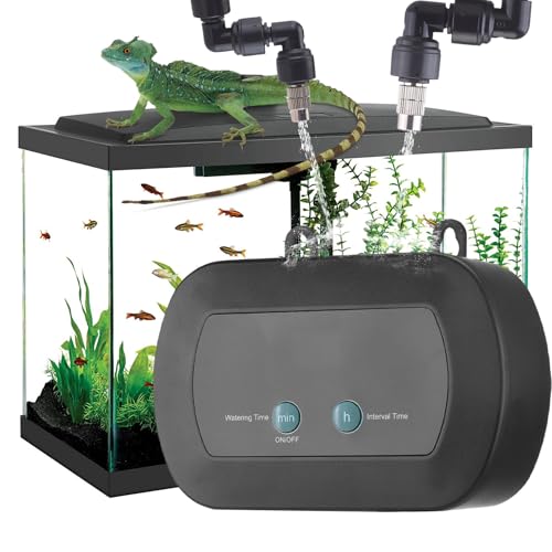 Dpofirs Smart Automatic Misting System with Timer, 360 Degree Rotating Nozzles for Reptile Terrariums, Plant Humidifier for Chameleons, Frogs, Snakes, Turtles