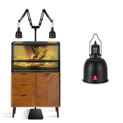 DXOPHIEX Dual Reptile Lamp Stand with 5.5inch Reptile Light Fixture