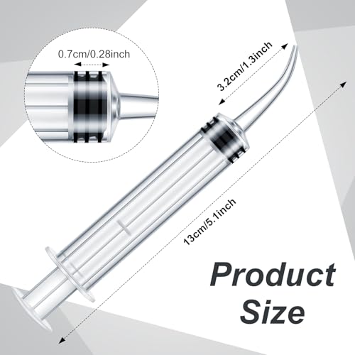 Zhengmy 100 Pack Dental Syringe with Curved Tip 12ml Disposable Irrigation Dental Syringe for Tonsil Stones Squirt Liquid Injection Mouthwash Cleaner Oral Tooth Care (Without Capacity Scale) - style: Without Capacity Scale