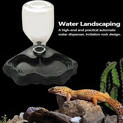 Reptile Water Feeder - Pet Water Fountain | Automatic Waterer Reservoir Feeder | for Turtle Bearded Dragons Lizards Geckos Turtle Bearded Dragons Lizards Geckos for Terrarium Tank