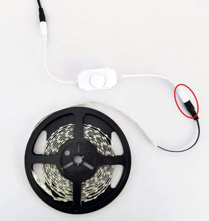 2pcs DC 12V-24V 3A LED Strip Dimmer Switch LED Tape Dimmer Controller PWM Rotary Dimmer 5.5mm x 2.1mm DC Jack for COB LED Strip SMD 5050 3528 2835 5630 LED Ribbon LED String Light, White - color: White(2pcs)