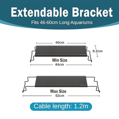 24/7 Mode LED Aquarium Light for 18-24 Inch Plant & Fish Tank, IP68 Full Spectrum Light, Sunrise-Daylight-Moonlight, White Red Green Blue Pink LEDs with Extendable Brackets for Freshwater - size: For 18-24 inch Tank