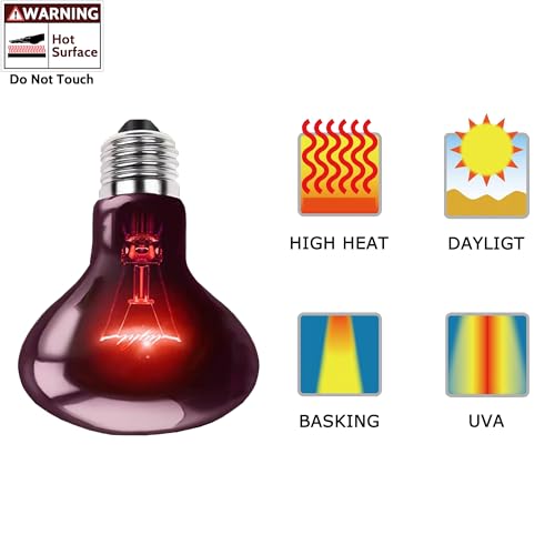 75W Infrared Basking Spot Light Bulbs – Ideal for Reptiles & Amphibians, Like Bearded Dragons, Snakes & Turtles; Red Heat Lamp for Brooders, Terrariums & Turtle Tanks | 2 Pack
