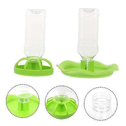 2sets Reptile Water Feeders Plastic Drinking Bowls for Tortoises and Lizards Easy to Clean Non-tip Design for Aquatic Pets and Small Reptiles Green