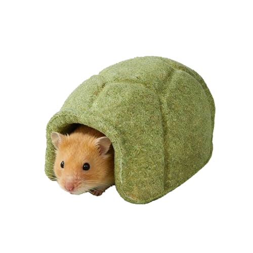 Natural Hamster Chew Toys, Turtle Shell Shape Hideaway, 5x4 Inches Wooden House with Safe Material, Eco Friendly Small Animal Shelter, Pet Cage Accessory Fun Design, Chewing Toy for Gerbil Chinchilla