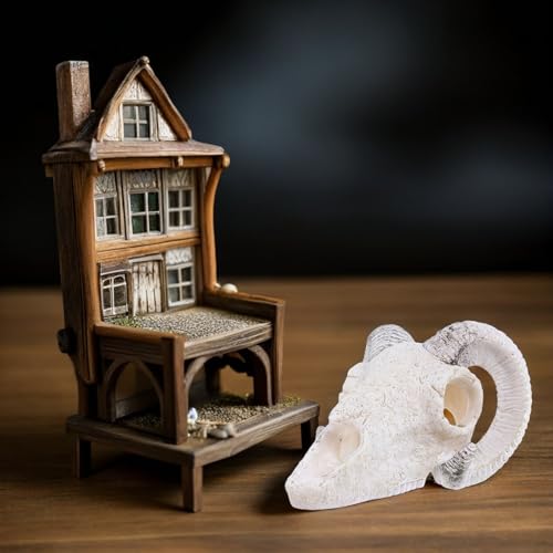 Reptile Hide Cave Skull Decor Resin Fish Tank Decoration Large Artificial Sheep Skull Hideout for Terrarium and Aquarium Habitat