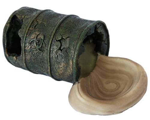 Resin Cave Habitat Hidden for Reptile and Amphibians.Terrarium & Aquarium Decor, Retro Bucket Design. Hide Cave with Dish,Perfect for Bearded Dragons,Lizards,Snakes,Geckos,Tortoises,Small Animals