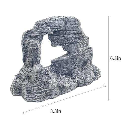 Vecolla Aquarium Rocks Aquascaping, Large Fish Tank Rock Decor, Hollow Design Aquarium Rock Decor, Reptile Climbing Decor, Aquarium Stone Landscaping Accessories