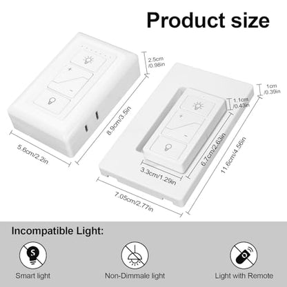 Smart Plug-in Dimmer, Wireless Dimmer Plug with Remote, 2.4GHz Dual Outlets Switch for Lamp Compatible with Alexa, for Dimmable LED, CFL, Incandescent and Halogen Lamps