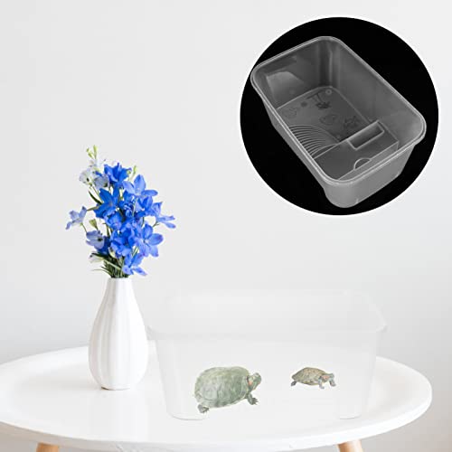 balacoo Plastic Turtle Feeding Box Reptile Breeding Tank Smooth for Easy Cleaning Transparent Design Aquatic Environment for Turtles and Reptiles