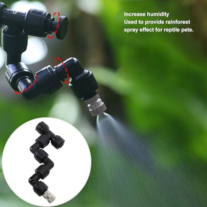flexman Reptile Mister Nozzles, 360 Degrees All Direction Coverage Embedded Reptile Misting Nozzles for Mist Cooling System Greenhouse Courtyard for Outdoor Patio Poolside, Camping