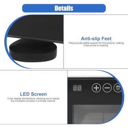 Reptile Incubator, 70W 6.08Gal Digital Incubator Cooling Small Reptiles Eggs Temperature Control Portable Scientific Lab Incubators with LED Touch Display Screen for Turtle Lizard Snake (70W) - size: 70W