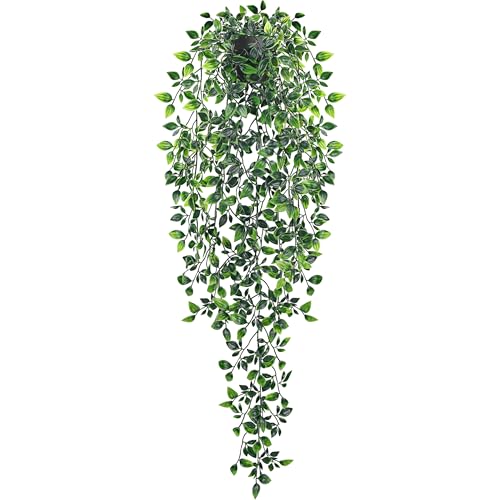 Der Rose 34'' Fake Hanging Plants Artificial Potted Mandala Vine Plants Indoor and Outdoor for Office Home Living Room Bathroom Wall Shelf Decor (1Pack) - size: 34"-Fake Mandala