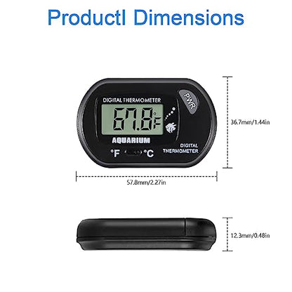 5pcs Aquarium Thermometer LCD Digital Fish Tank Thermometer with Water-Resistant Sensor Probe and Suction Cup for Turtle Incubators Terrarium Water Thermometer - color: 5pcs