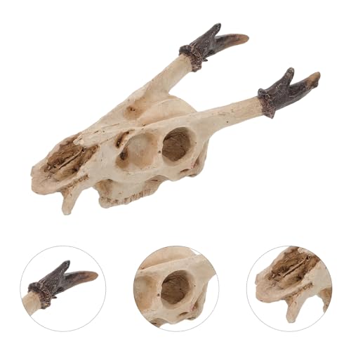 minkissy Reptile Terrarium Skull Hideout Resin Cave Decoration Medium Size for Lizard Snake Habitat Amphibian Tank Accessory
