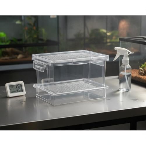 Mealworm Breeding Kit with Sifting Tray, Ventilated Insect Breeder Box, Multi-Layer Mealworm Container with Waste Collection Tray & Secure Locks for Reptile Owners, Crickets, Roaches & Feeder Insects