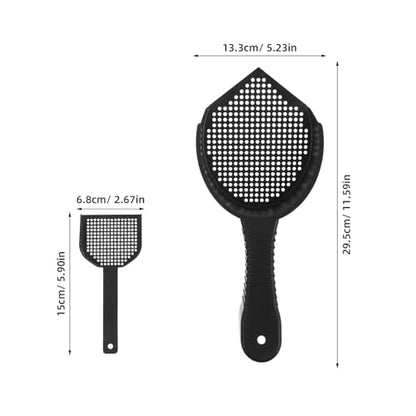 Luxshiny 2pcs Cat Litter Scoop and Reptile Sand Poop Scooper, Sturdy Plastic Dual-Size Sifting Shovel for Litter Box Cleaning and Waste Removal