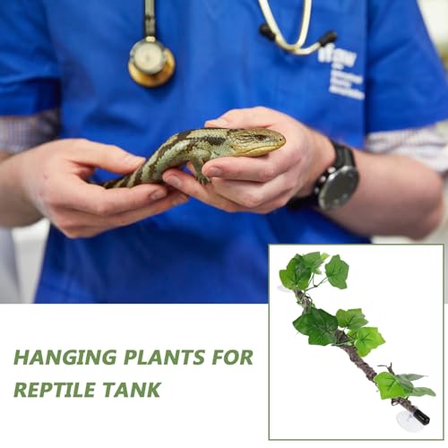 ARTIBETTER Artificial Reptile Vines Climbing Branch with Suction Cup Flexible Jungle Vine Terrarium Decoration for Snakes Chameleons and Amphibians Habitat